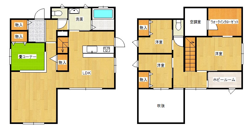 戸建　周南市呼坂夢ヶ丘 間取図・土地図
