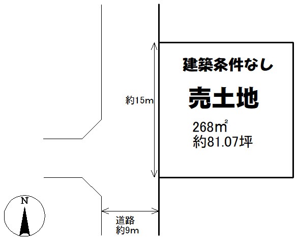 土地　周南市大河内自由ヶ丘 間取図・土地図