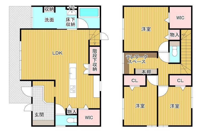 戸建　下松市栄町2丁目 間取図・土地図