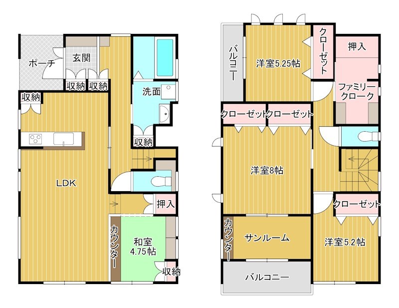 山口県周南市秋月１丁目 間取図・土地図