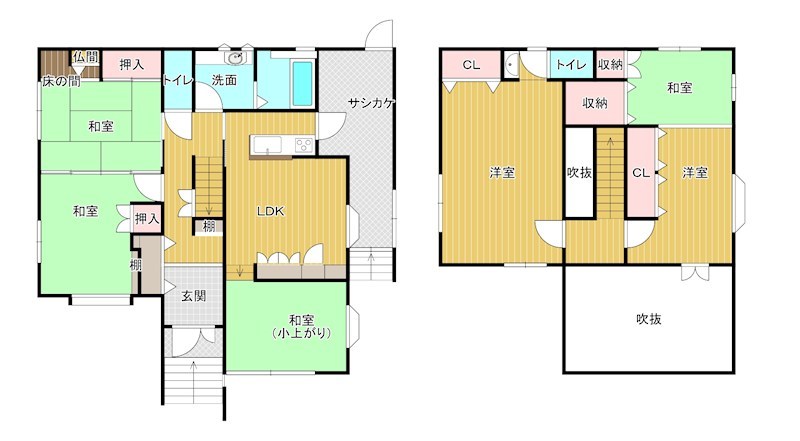 戸建　周南市大字大島5-66 間取図・土地図