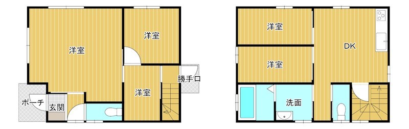 戸建　周南市大河内 間取図・土地図