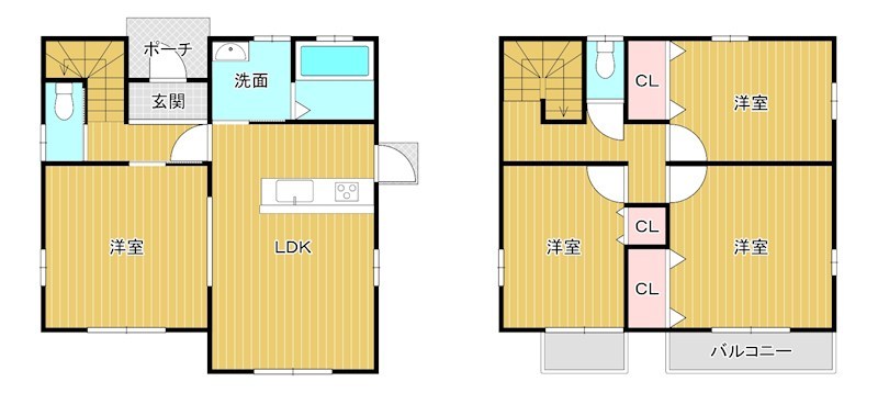 山口県周南市下上向土井758-17 間取図・土地図