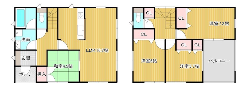 戸建　周南市羽島３丁目1893-32 間取図・土地図