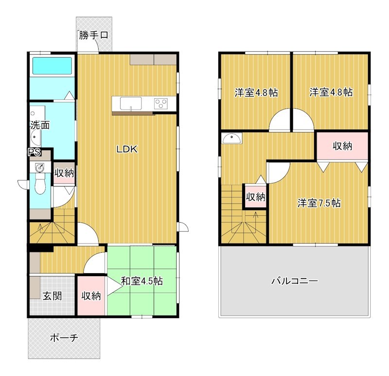 戸建　下松市藤光町2丁目 間取図・土地図
