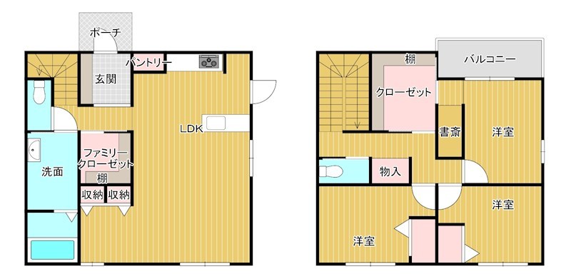 戸建　周南市大字大河内2100-204 間取図・土地図