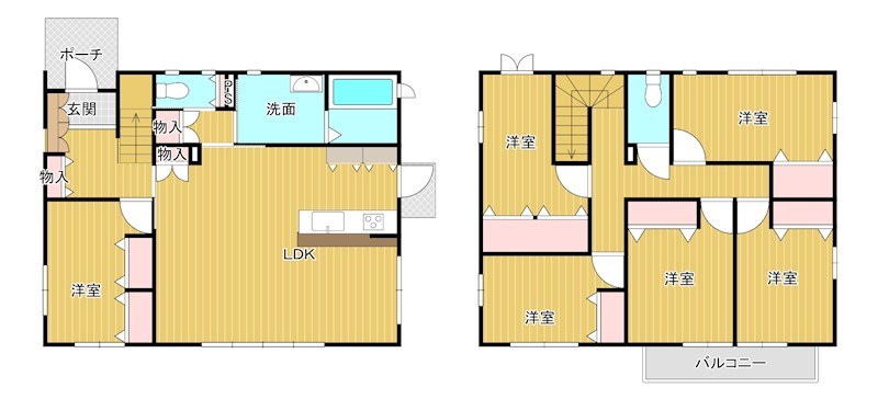 戸建　周南市夢ヶ丘3丁目 間取図・土地図
