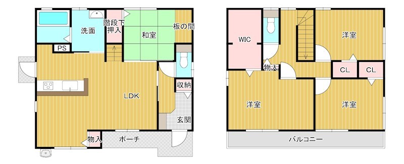 戸建　下松市潮音町２丁目12 間取図・土地図