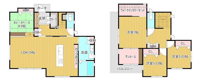 新築　周南市大内町セルリアンステージ大内町1号棟 間取図・土地図