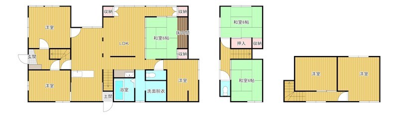 戸建　周南市福川中市町4-1 間取図・土地図