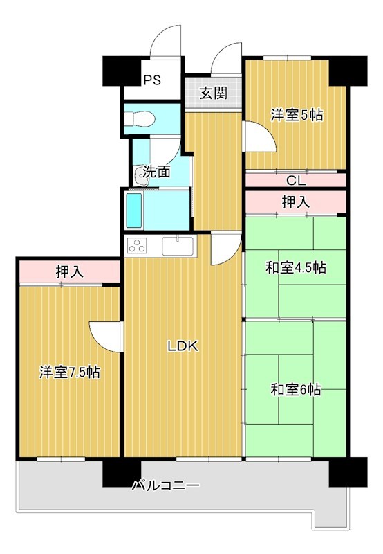 マンション　周南市南浦山町アーク徳山203 間取図・土地図