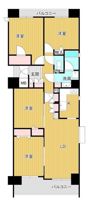 マンション　周南市速玉町ラフィーネ徳山306号 間取図・土地図