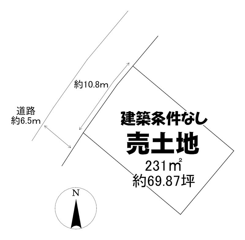 土地　周南市栗屋10162番23 間取図・土地図