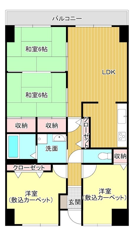 マンション　周南市遠石3丁目サーパス遠石壱番館204号 間取図・土地図