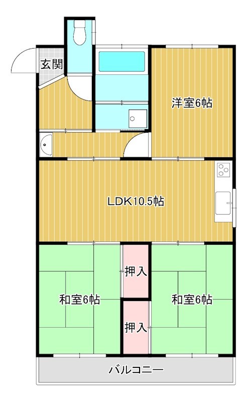 マンション　下松市旗岡2丁目5旗岡第一マンション4階 間取図・土地図