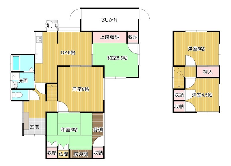 戸建　周南市鶴見台4丁目 間取図・土地図