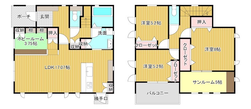 新築　下松市桜町2丁目8-31セルリアンステージ桜町2丁目1号棟 間取図・土地図