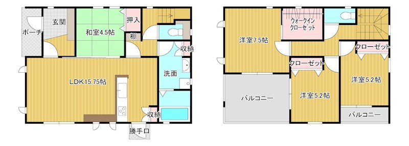 新築　下松市桜町2丁目8-31セルリアンステージ桜町2丁目2号棟 間取図・土地図