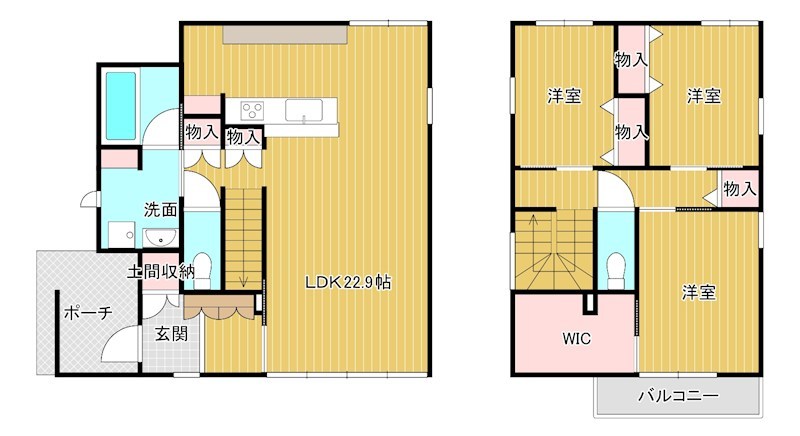 新築　下松市瑞穂町コモンステージ瑞穂町3丁目1号地 間取図・土地図