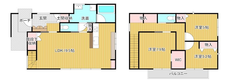 新築　下松市瑞穂町コモンステージ瑞穂町3丁目2号地 間取図・土地図