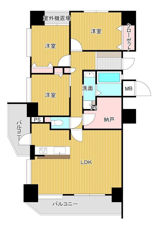 マンション　周南市慶万町アプローズ慶万601号 間取図・土地図