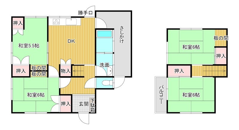 戸建　下松市東和1丁目 間取図・土地図