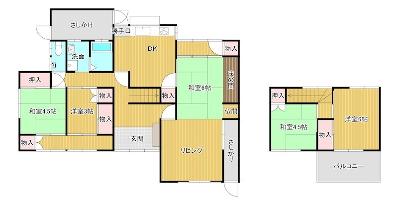 戸建　周南市大字下上字西武井 間取図・土地図