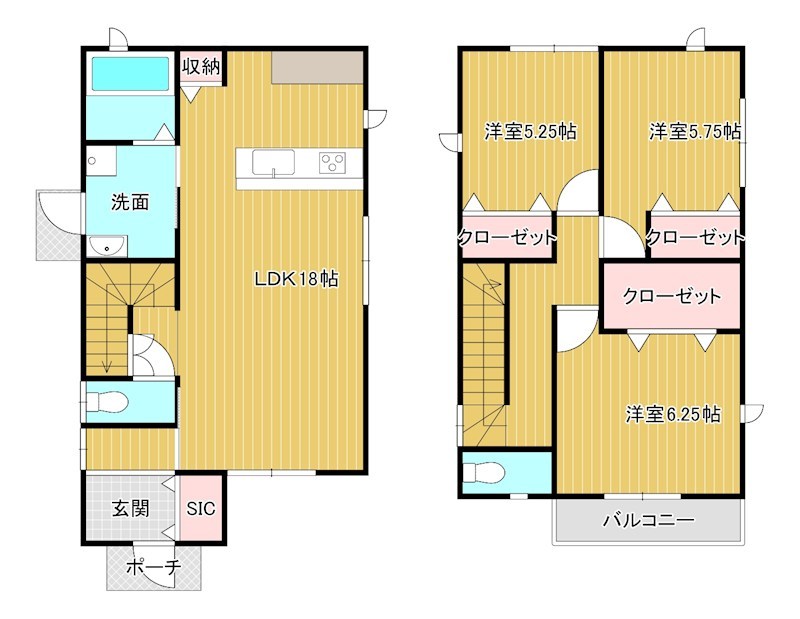 戸建　周南市新清光台４丁目8-15 間取図・土地図