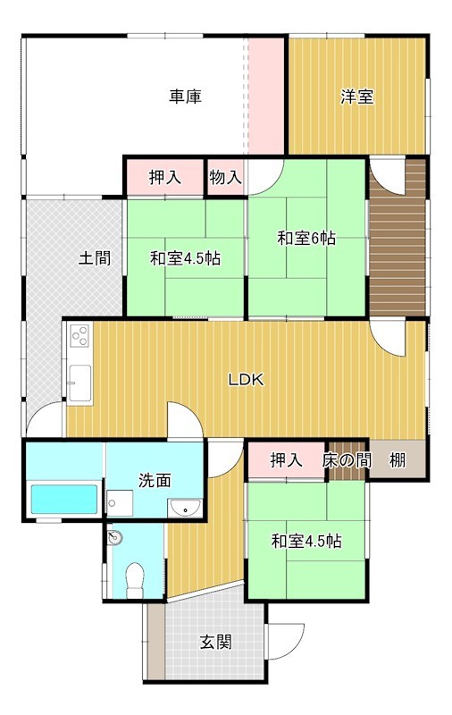 戸建　柳井市新庄 間取図・土地図