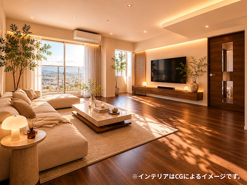 hitoto広島The Tower 内観写真（リビング）