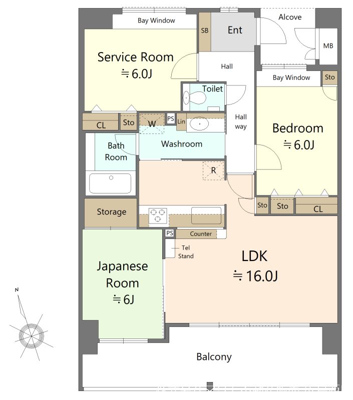 ポレスター麻里布 間取図・土地図