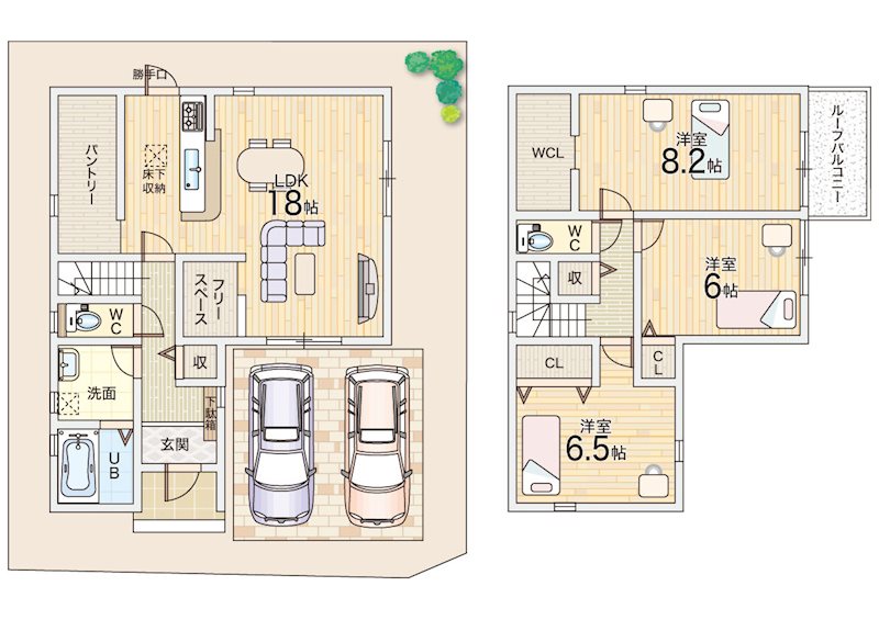 姫路市御立中22-1期　全2邸　2号棟     間取り図