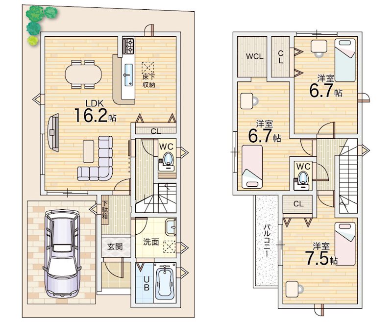 明石市立石23-1期　全1邸　1号棟  間取り図