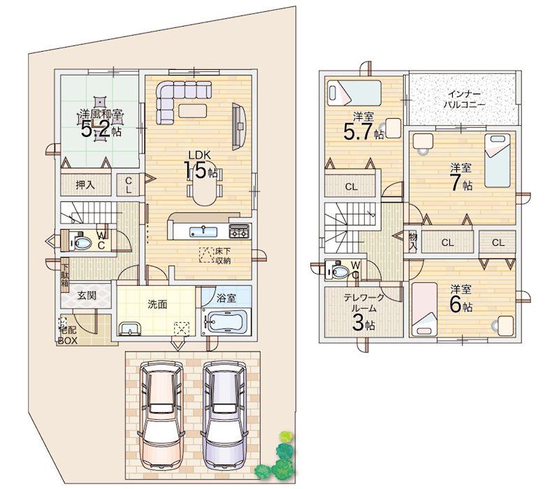 赤穂市中広第3・Ⅱ期　全4邸　8号棟     間取り図