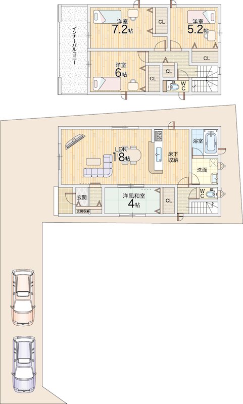 加古川市別府町新野辺北町第7　全3邸　3号棟    間取り図