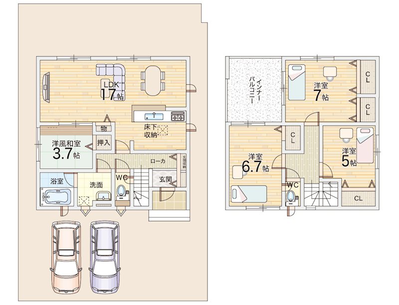 赤穂市松原町第3　全2邸　1号棟  間取り図