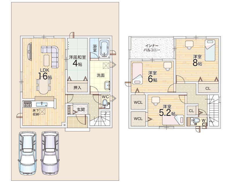 赤穂市松原町第3　全2邸　2号棟   間取り図