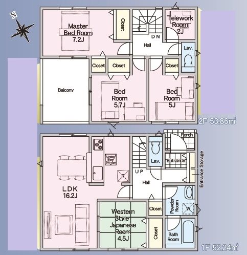 姫路市広畑区西蒲田第15Ⅱ期　全2邸　1号棟  間取り図