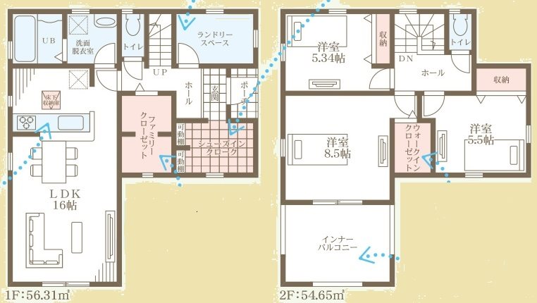 加古川市加古川町友沢4期　全1邸　1号棟    間取り図