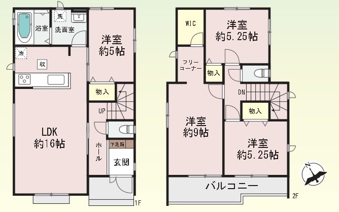 加西市北条町古坂6丁目　全3邸　1号棟     間取り図