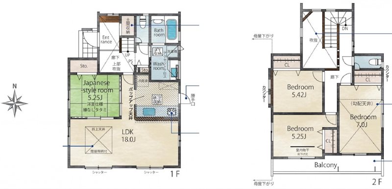 三木市志染町西自由が丘2丁目2期　全1邸　1号棟    間取り図