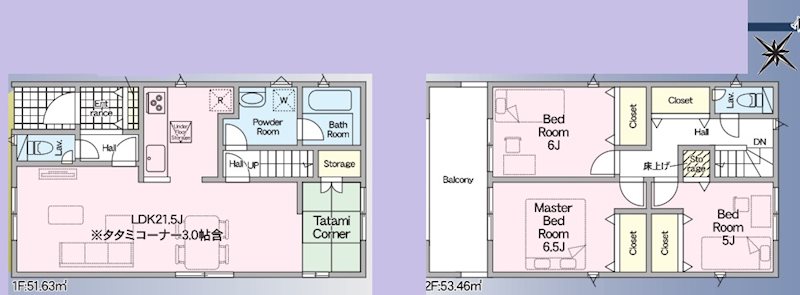 赤穂市砂子第4　Ⅰ期　全2邸　1号棟 間取り図