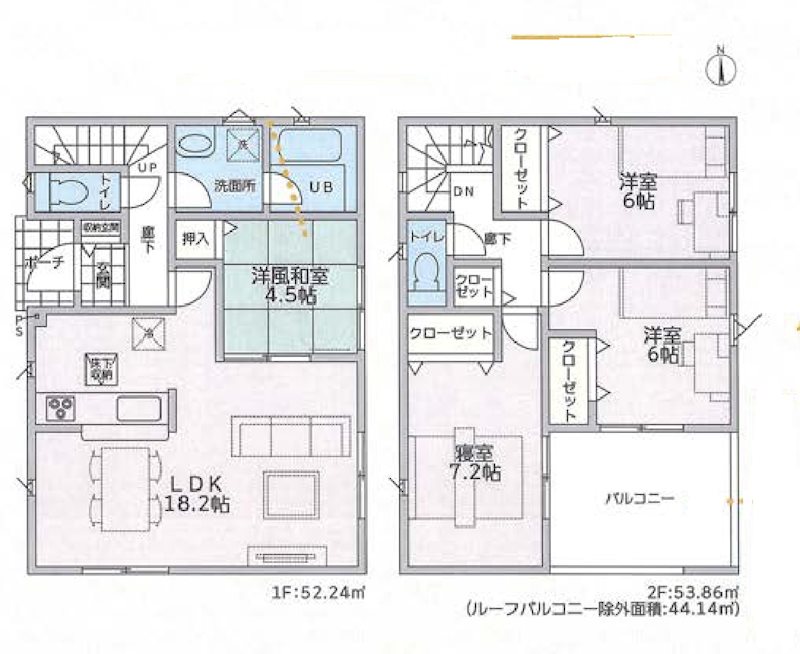 小野市中町第6　全4邸　3号棟 間取り図
