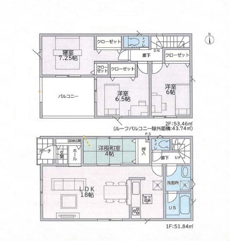 小野市中町第6 全4邸 4号棟 間取り図