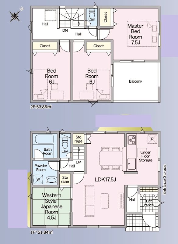 姫路市飾磨区西浜町第6　全3邸　2号棟  間取り図