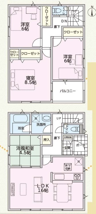 加古川市野口町野口第7　全1邸　1号棟  間取り図