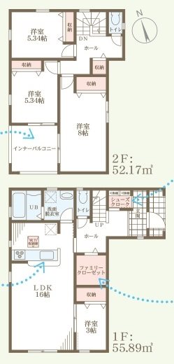 姫路市香寺町中仁野　全2邸　1号棟    間取り図