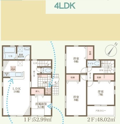 たつの市龍野町末政7期　全4邸　2号棟    間取り図