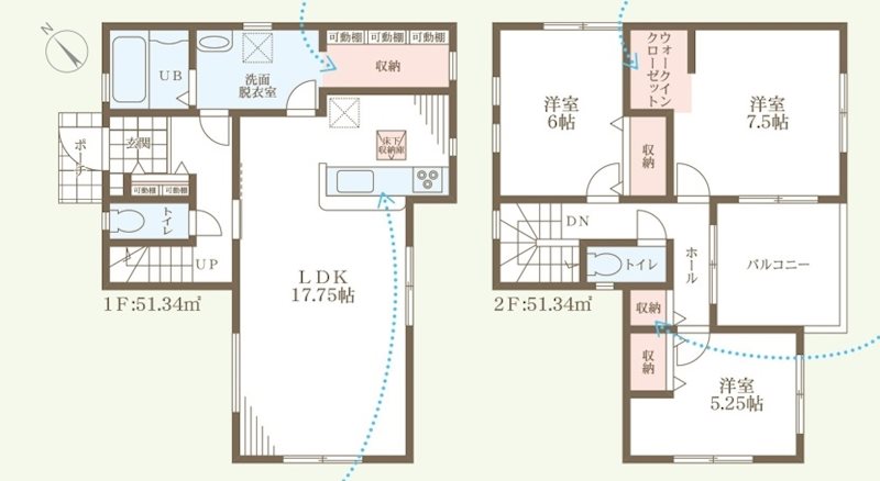 姫路市四郷町東阿保4期　全3邸　1号棟    間取り図