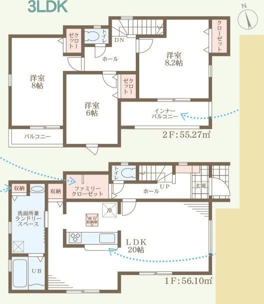 姫路市書写11期　全1邸　1号棟　 間取り図